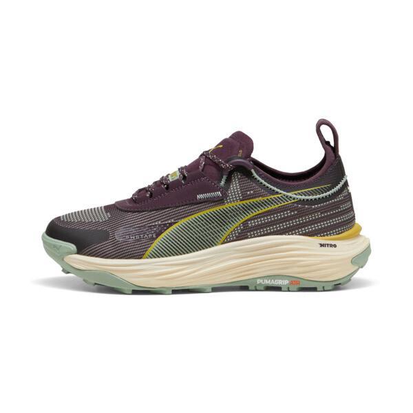 PUMA SEASONS Voyage NITROâ¢ 3 Women's Trail Running Shoes in Midnight Plum/Green Fog/Golden Fog Product Image