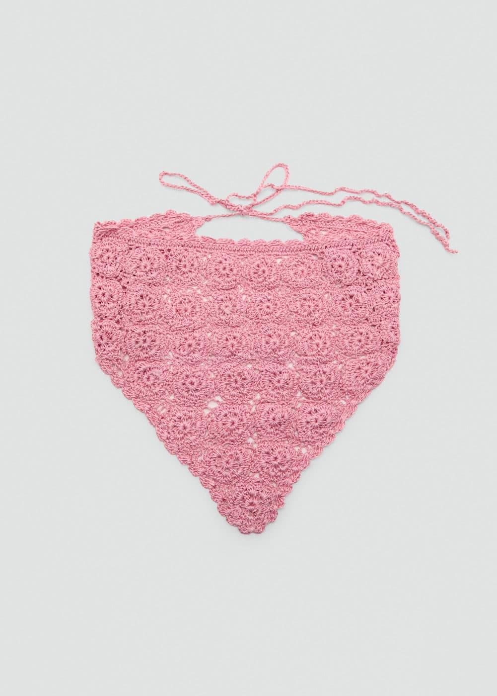 MANGO - Crochet knit handkerchief - One size - Women Product Image