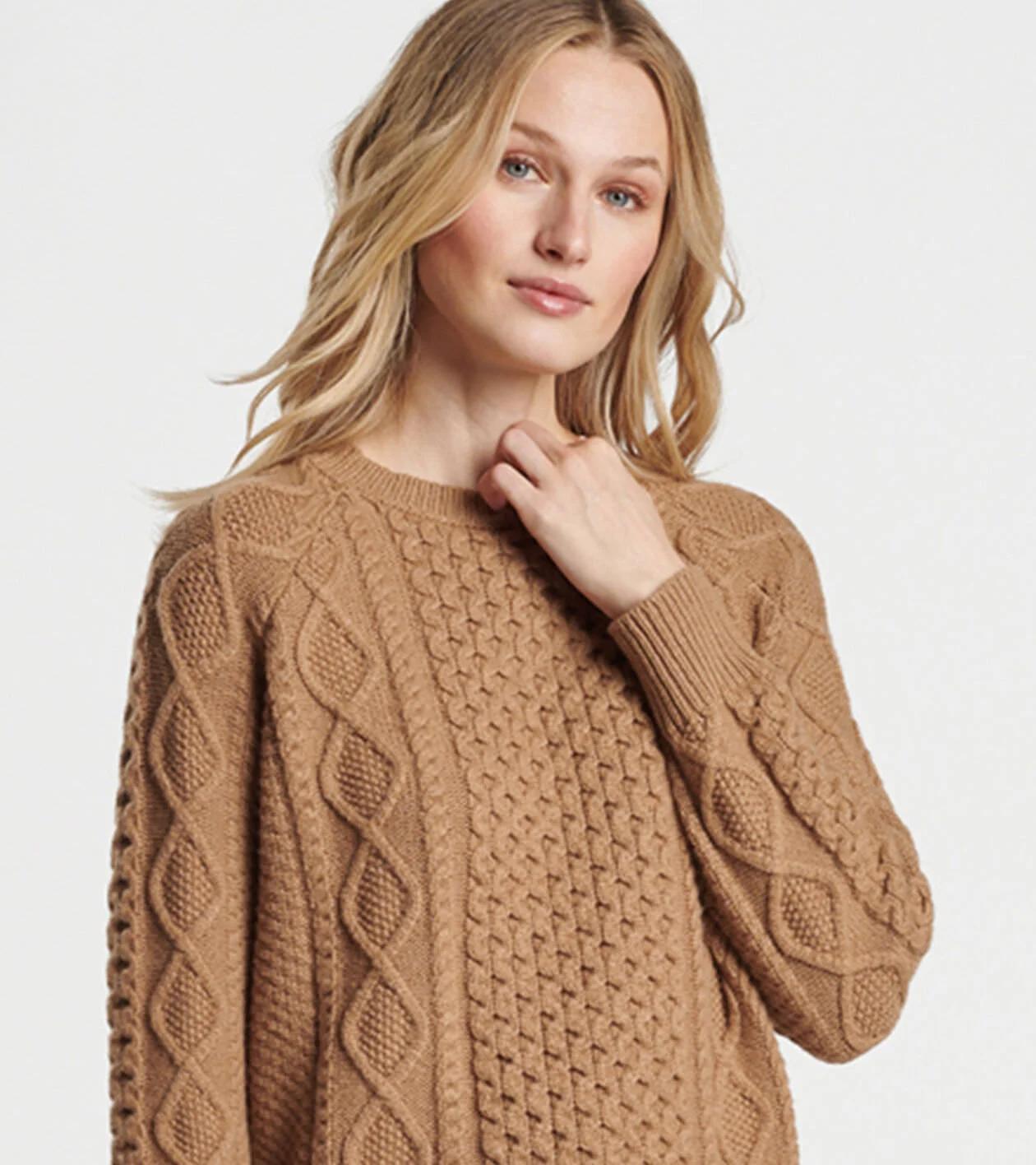 Grace Cable Knit Crew Sweater Product Image