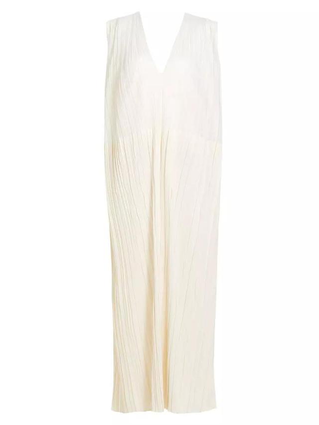 Silk Pleated Maxi-Dress Product Image