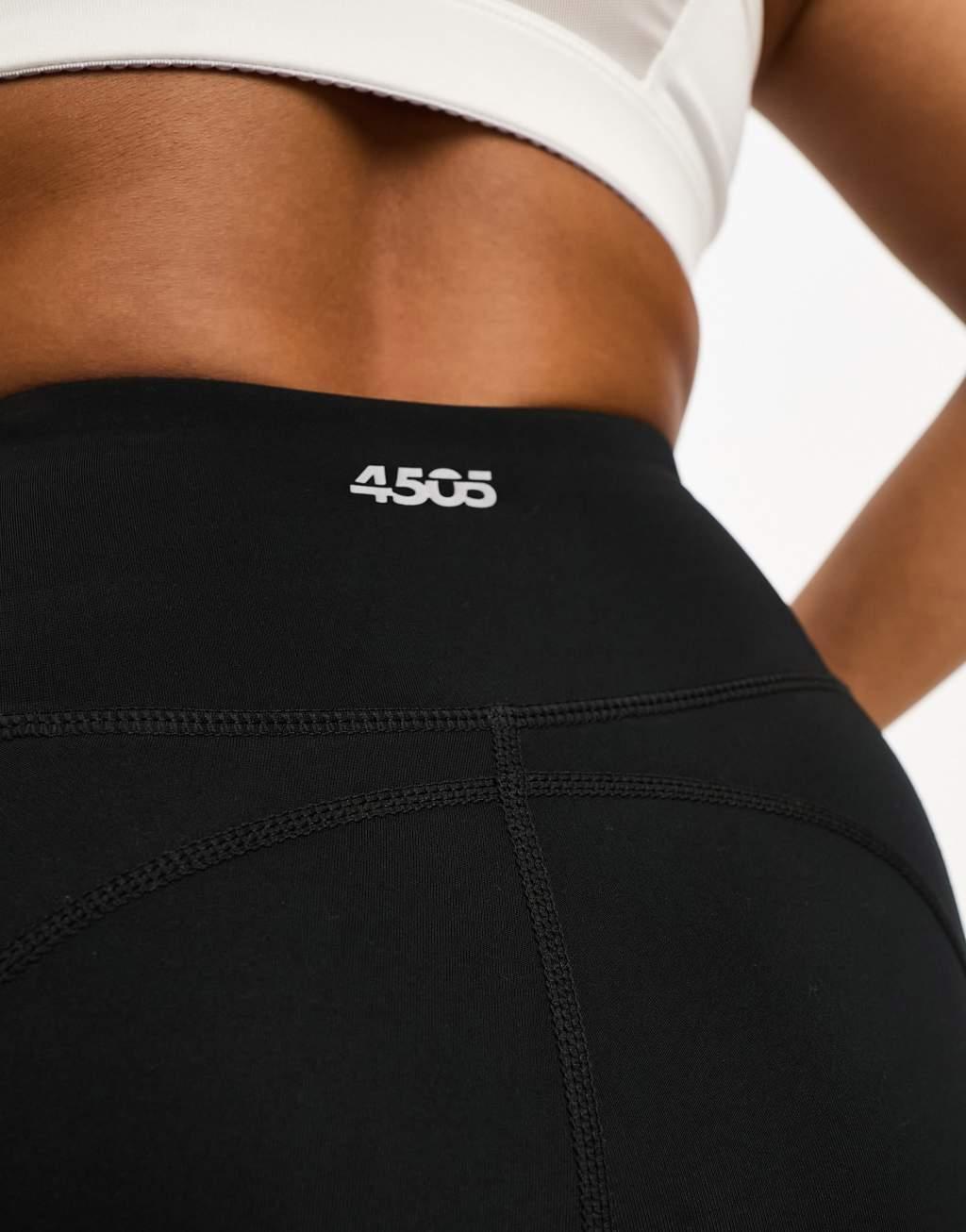 ASOS 4505 CurveIcon running tie waist gym leggings with phone pocket in navy Product Image