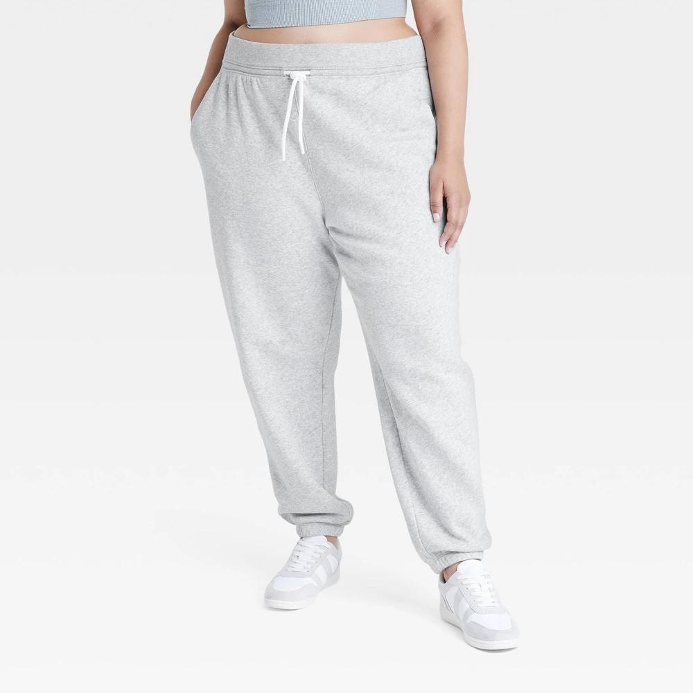 Womens Fleece High-Rise Jogger Sweatpants - All In Motion Heathered 3X Product Image