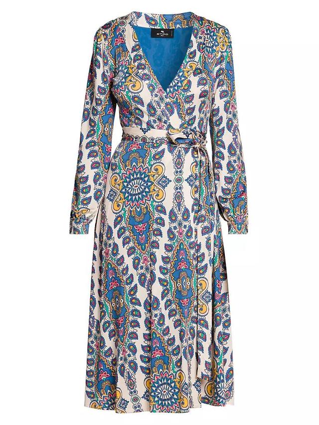 Medallion Jersey Wrap Midi-Dress Product Image