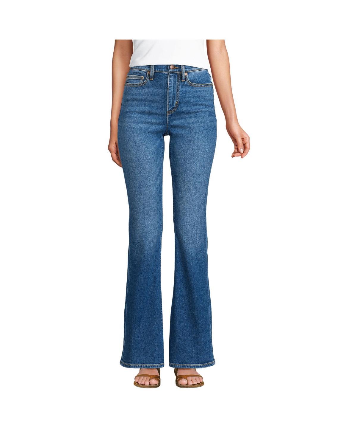 Lands End Womens Recover Denim High Rise Skinny Flare Jeans Product Image