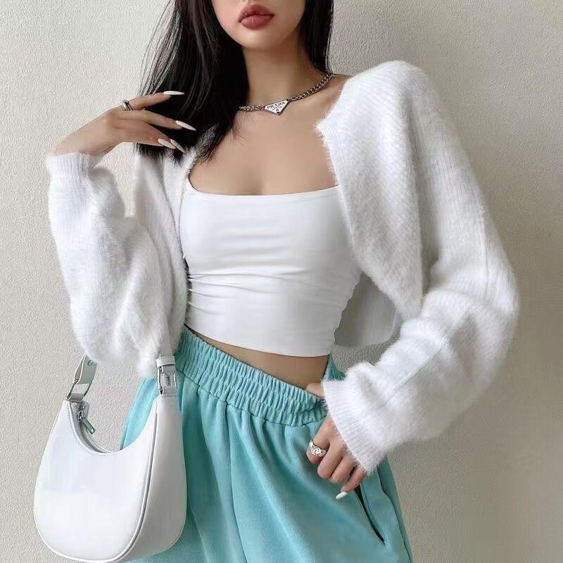 Plain Fluffy Cropped Bolero Cardigan Product Image