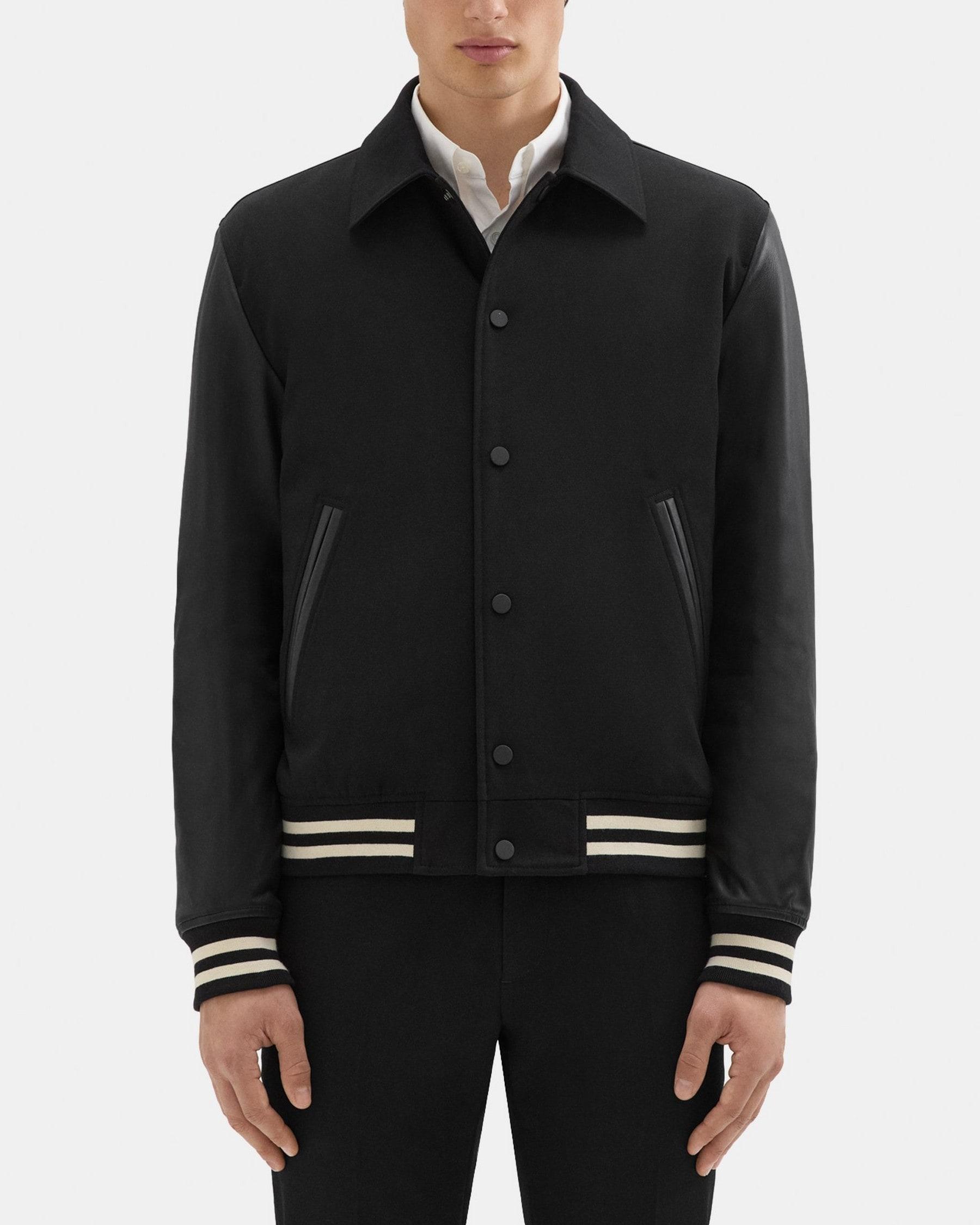 Varsity Jacket in Textured Gabardine Product Image