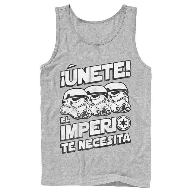 Mens Star Wars Unete El Imperio Te Necesita Stormtrooper Faded Portrait Tank Top Blue Product Image