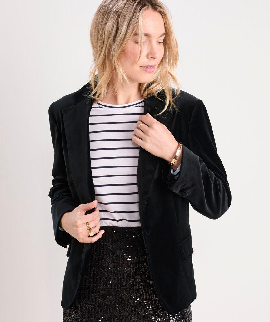 Velvet Shrunken Blazer Product Image