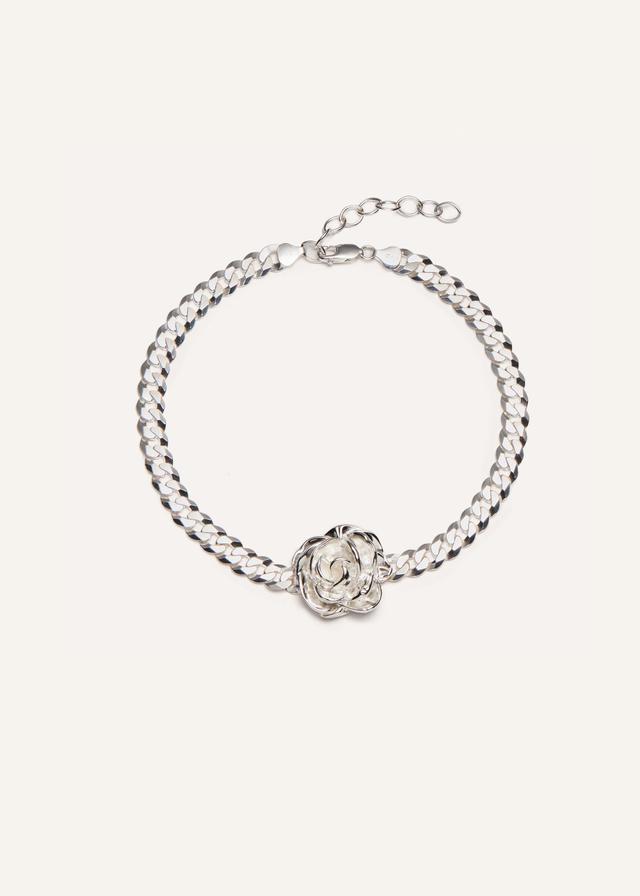 Silver rose chain necklace Product Image