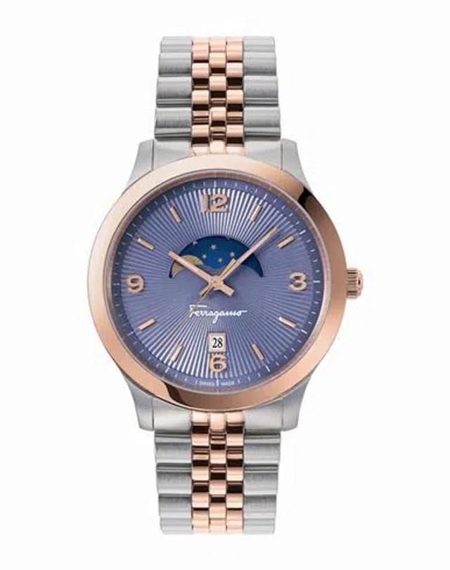 FERRAGAMO Duo Moonphase Bracelet Watch Man Wrist Watch Multicolored Size - Stainless Steel In Fantasy Product Image