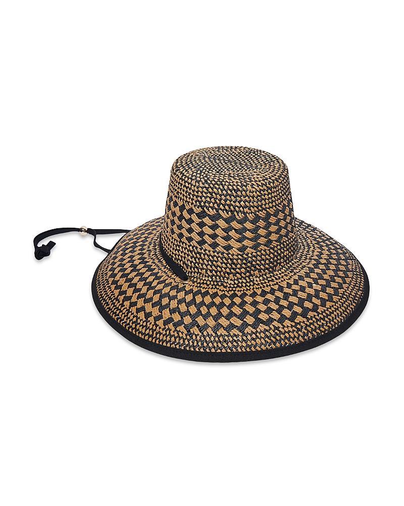 Womens Brielle Checkered Flat-Top Straw Hat Product Image