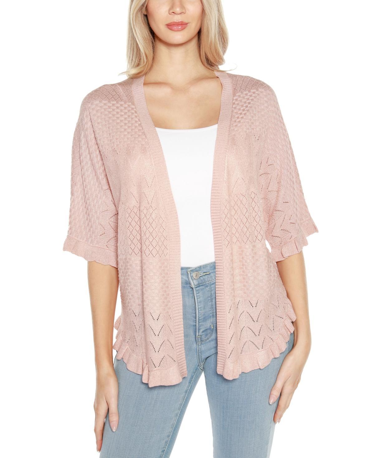 Belldini Womens Ruffled Shirttail Hem Cardigan Product Image