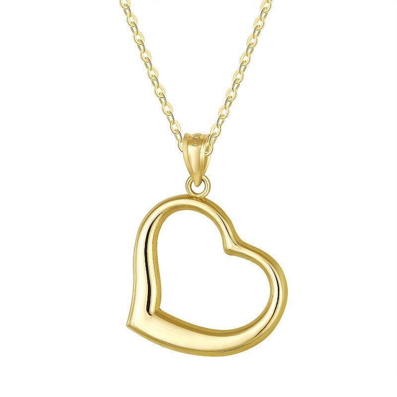 Taylor Grace 10k Gold Floating Heart Pendant Necklace, Womens Product Image