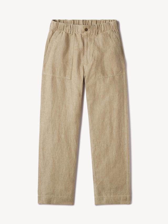 Khaki Loomed Linen Fatigue Pant Product Image