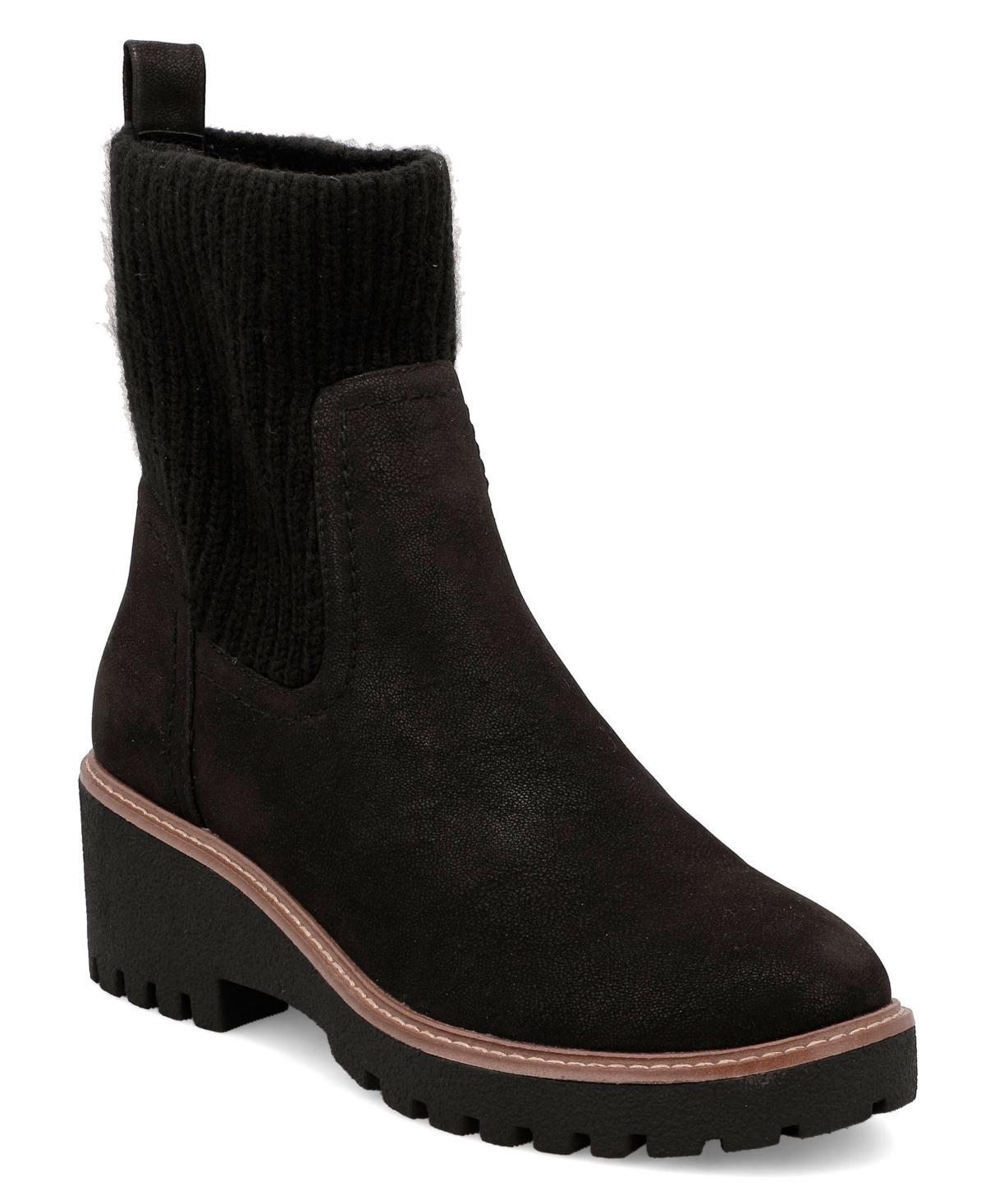 Mia Womens Kara Knit Cuff Lug Sole Chelsea Booties Product Image