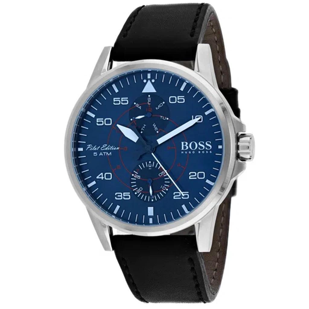 Men's Blue Dial Watch In Silver Product Image