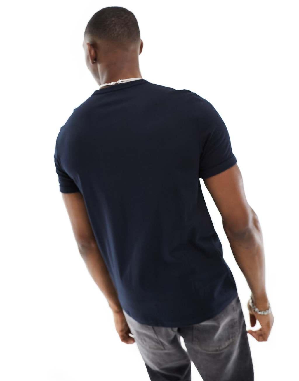 Fred Perry ringer t-shirt in navy Product Image