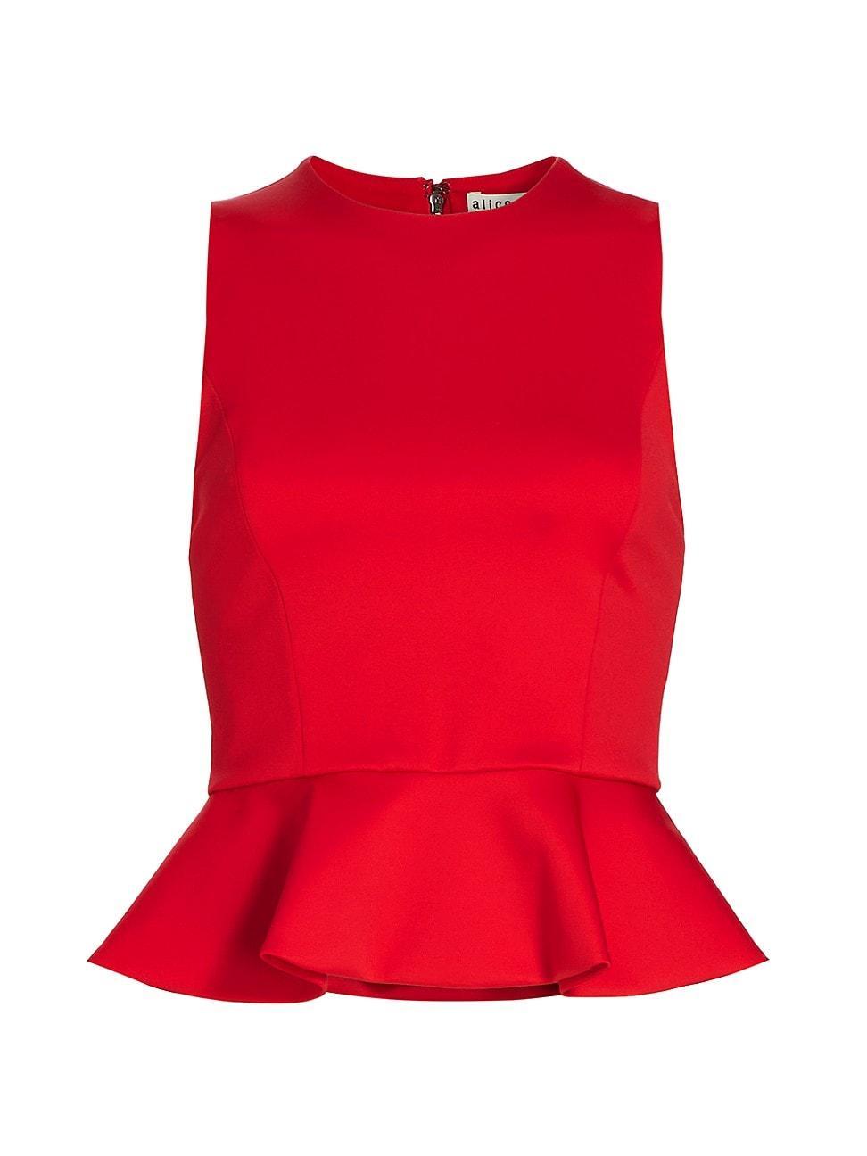 Womens Poppy Peplum Scuba Top Product Image