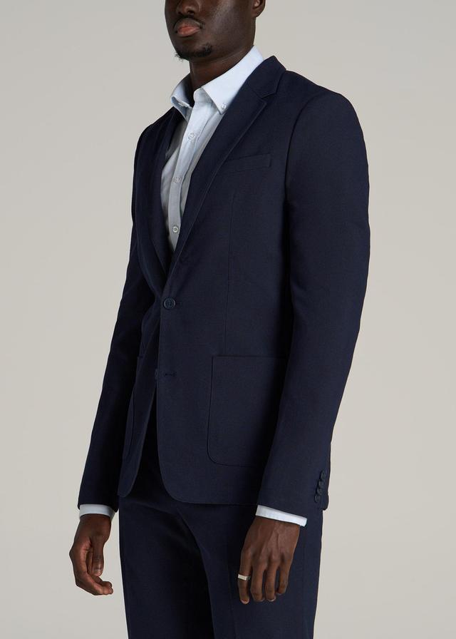 Garment Washed Stretch Chino Tall Blazer in Evening Blue Product Image