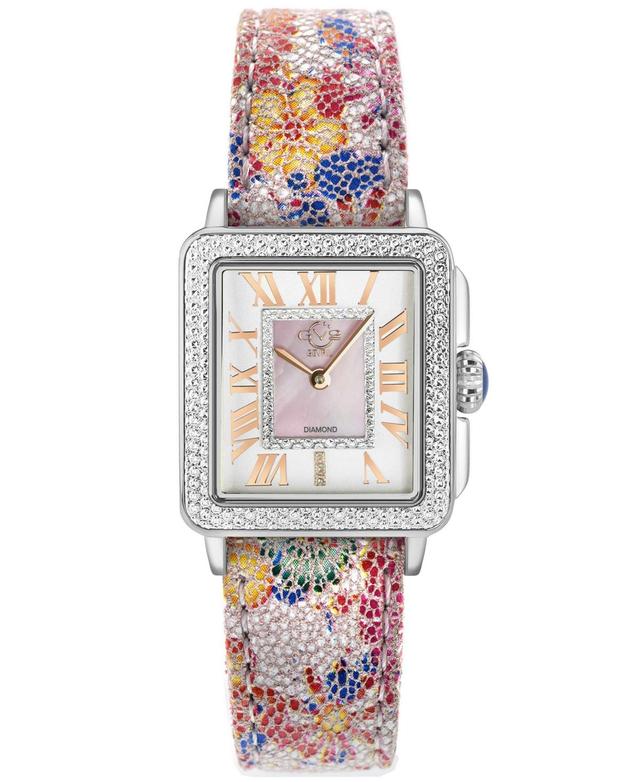 GV2 by Gevril Womens Swiss Quartz Padova Floral White Leather Watch 30mm Product Image