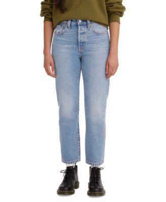 Levis 501 High Rise Cropped Straight Leg Jeans Product Image