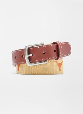 Peter Millar Mens Texas Longhorns Belt | Color: Khaki | Size: 40 Product Image