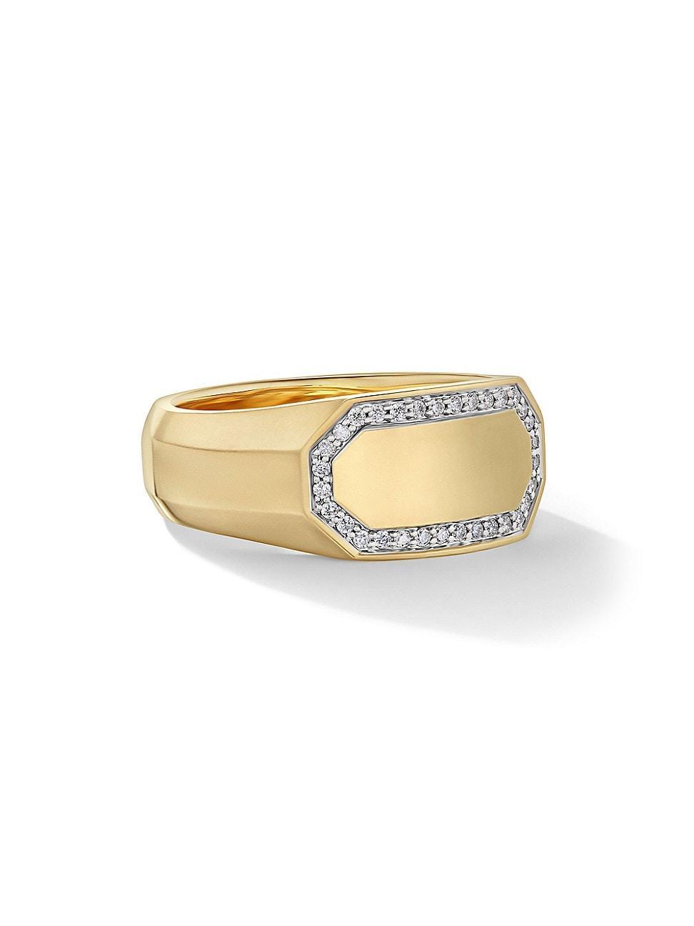 Mens Streamline Cigar Band Ring in 18K Yellow Gold, 10.5MM Product Image