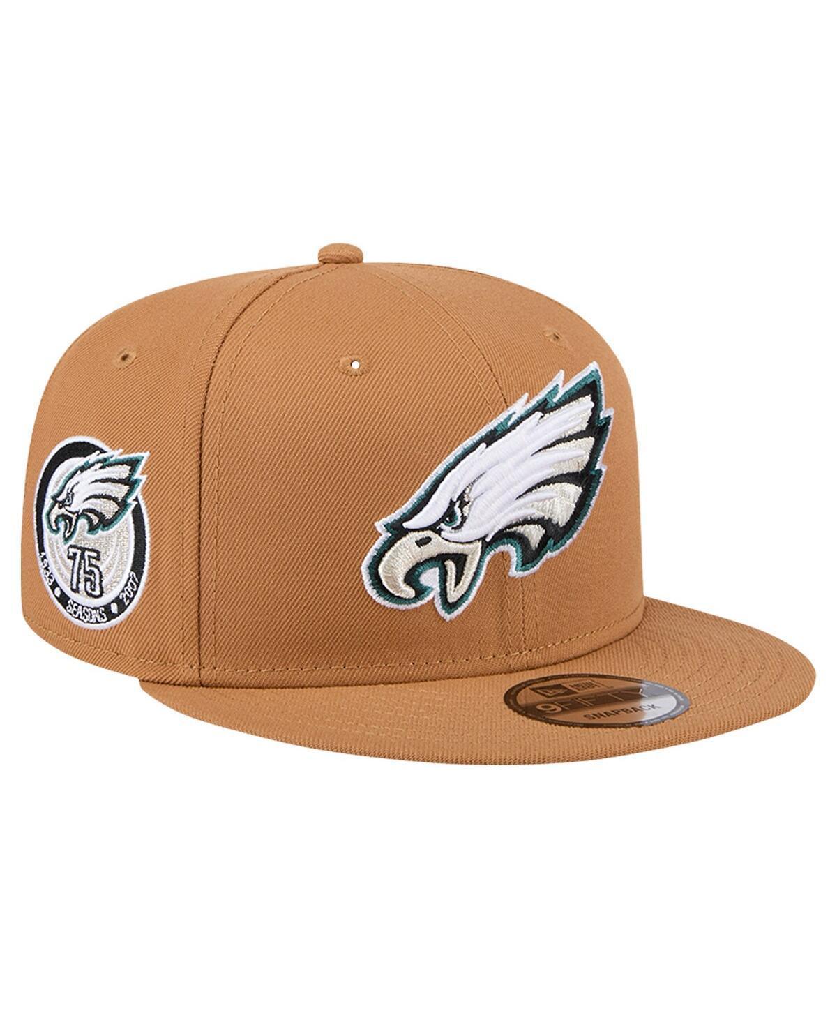 New Era Mens Tan Philadelphia Eagles Color Pack 9FIFTY Snapback Hat with Side Patch Product Image