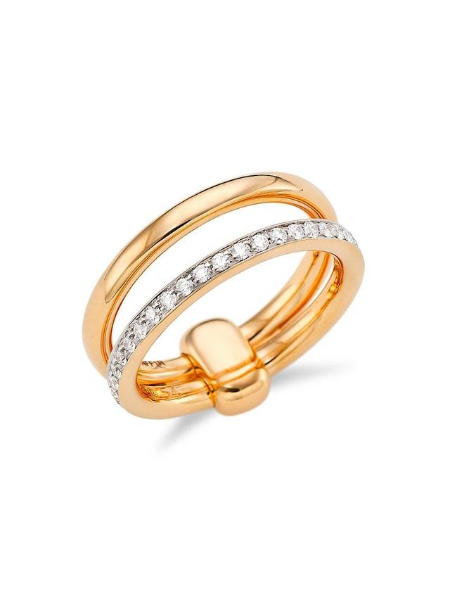 Womens Iconica 18K Rose Gold & Diamond Ring Product Image