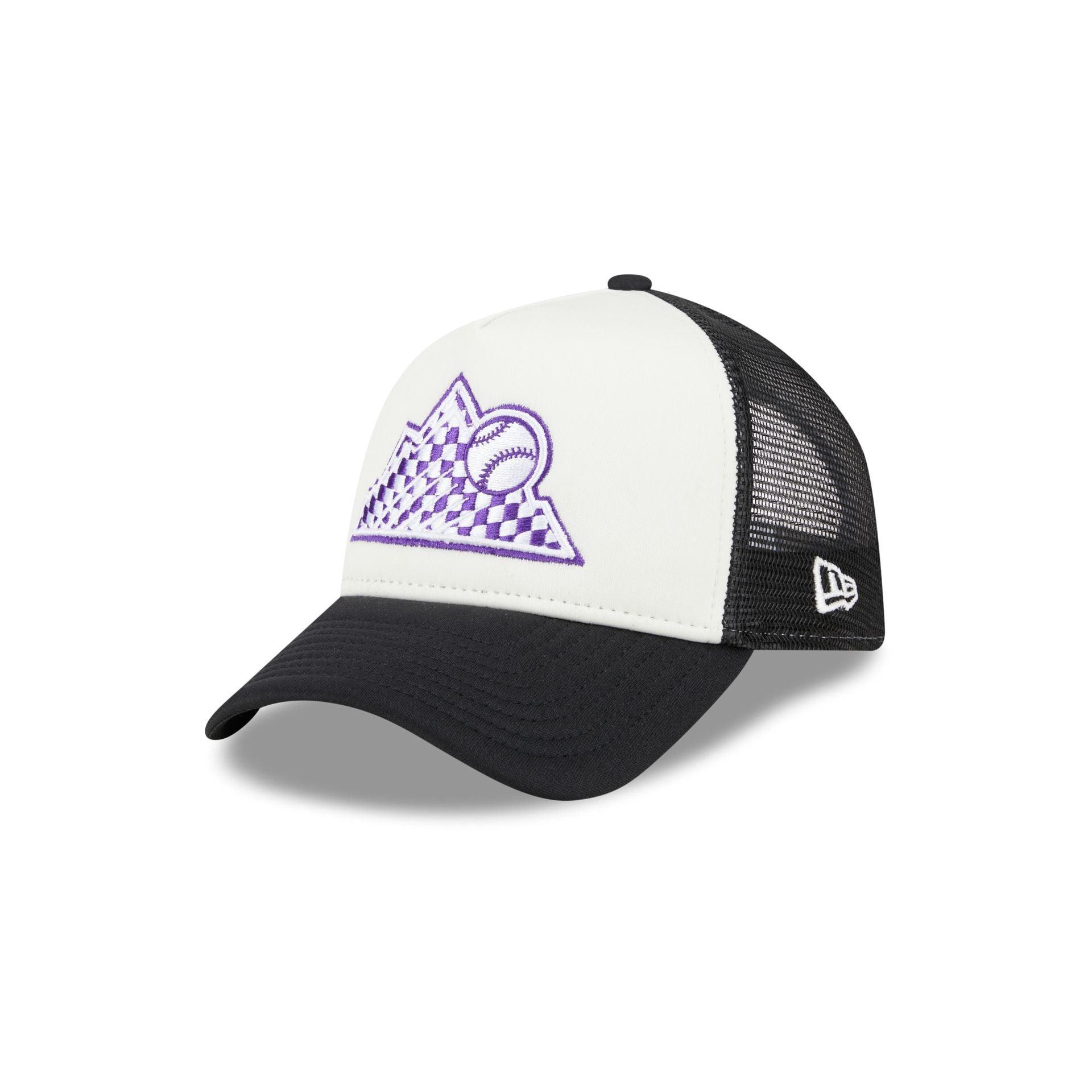 Colorado Rockies Checkered Flag 9FORTY A-Frame Trucker Hat Male Product Image