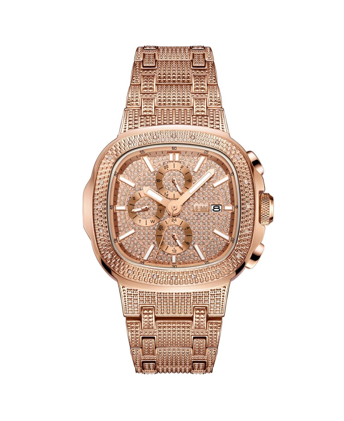 Men's JBW Heist 1/5 CT. T.w. Diamond Chronograph 18K Rose Gold Plate Watch with Square Dial (Model: J6380C) Product Image