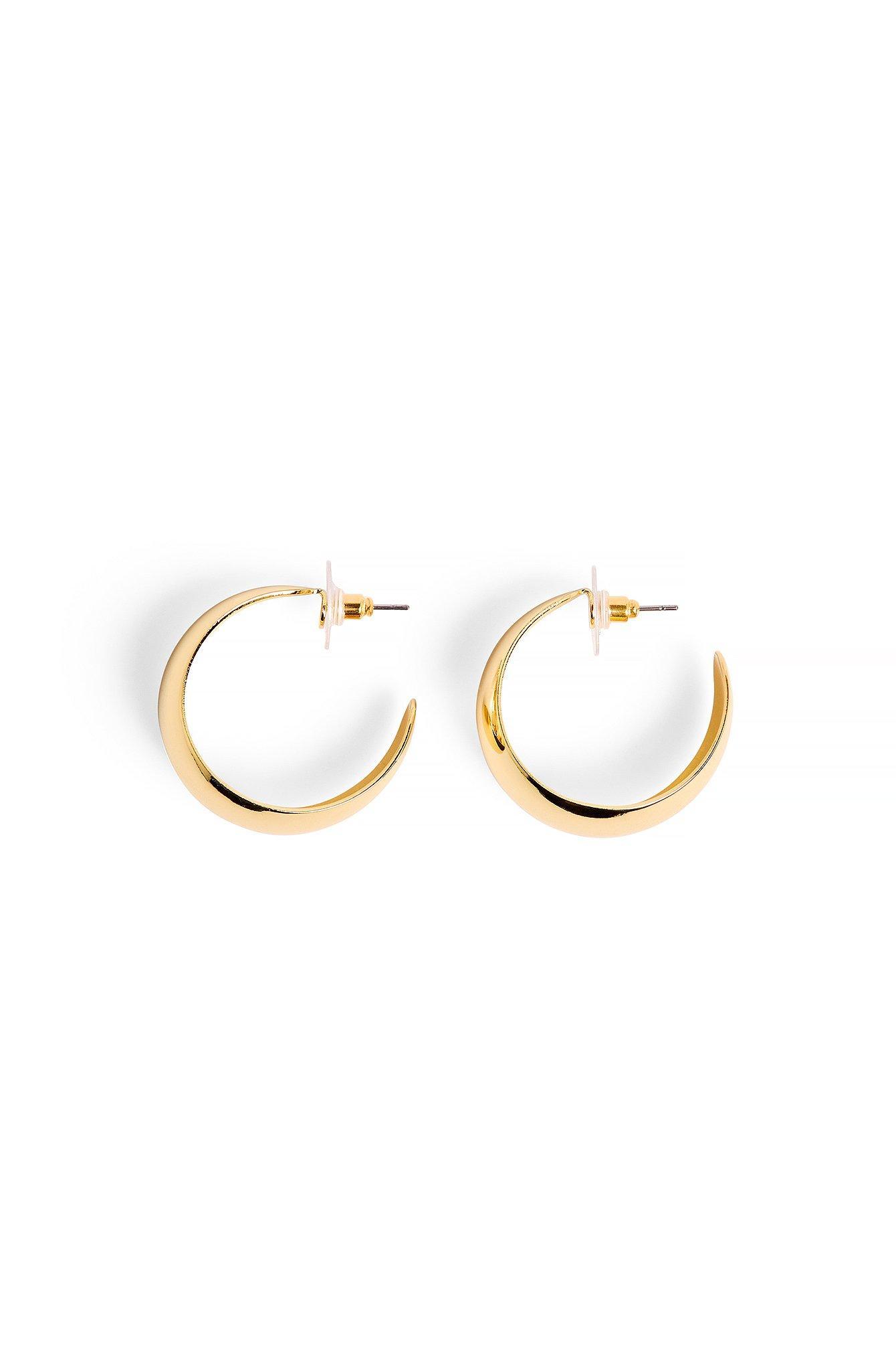 Gold Plated Plain Wide Hoops Product Image