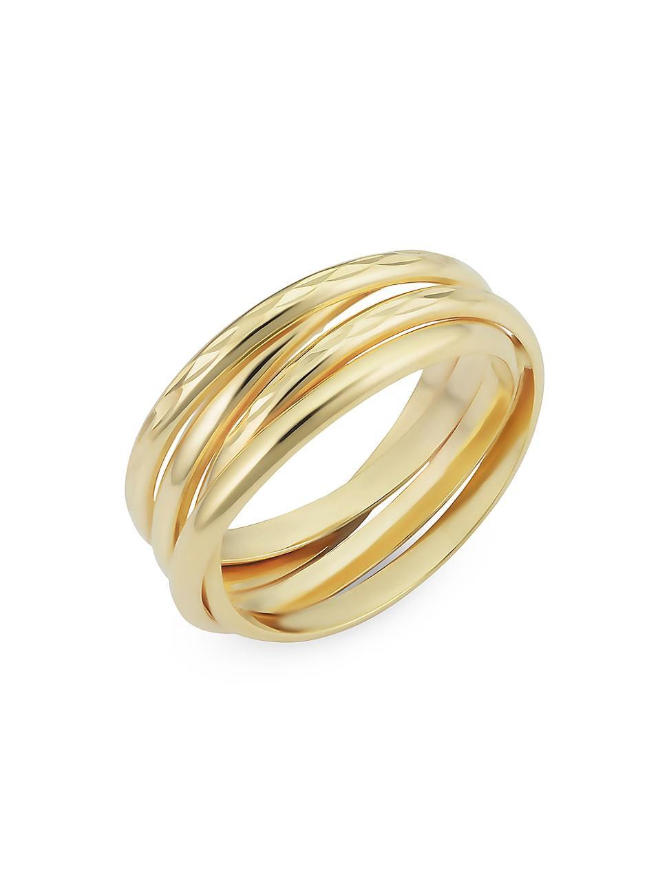 Womens 14K Yellow Solid Gold Echelon Ring Product Image