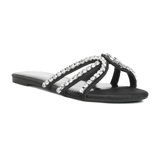 London Rag Mezzie Dimante Strap Womens Flat Sandals Product Image