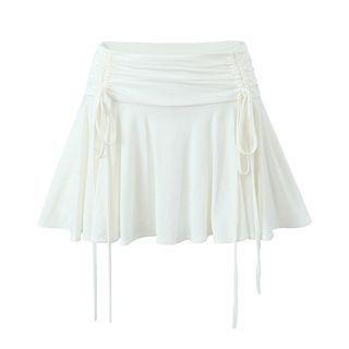 Balletcore High Waist Plain Mini A-Line Skirt Product Image