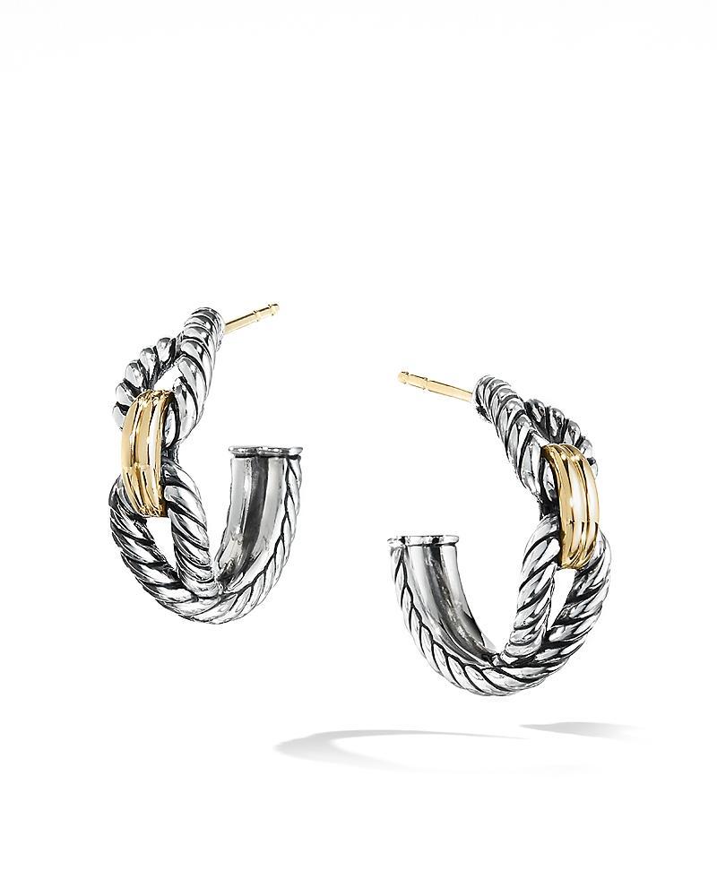 Womens Cable Loop Hoop Earrings With 18K Yellow Gold Product Image