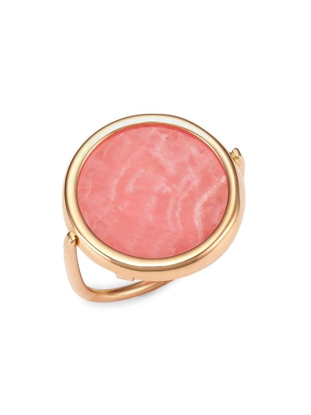 Womens French Kiss 18K Rose Gold Disc Ring Product Image