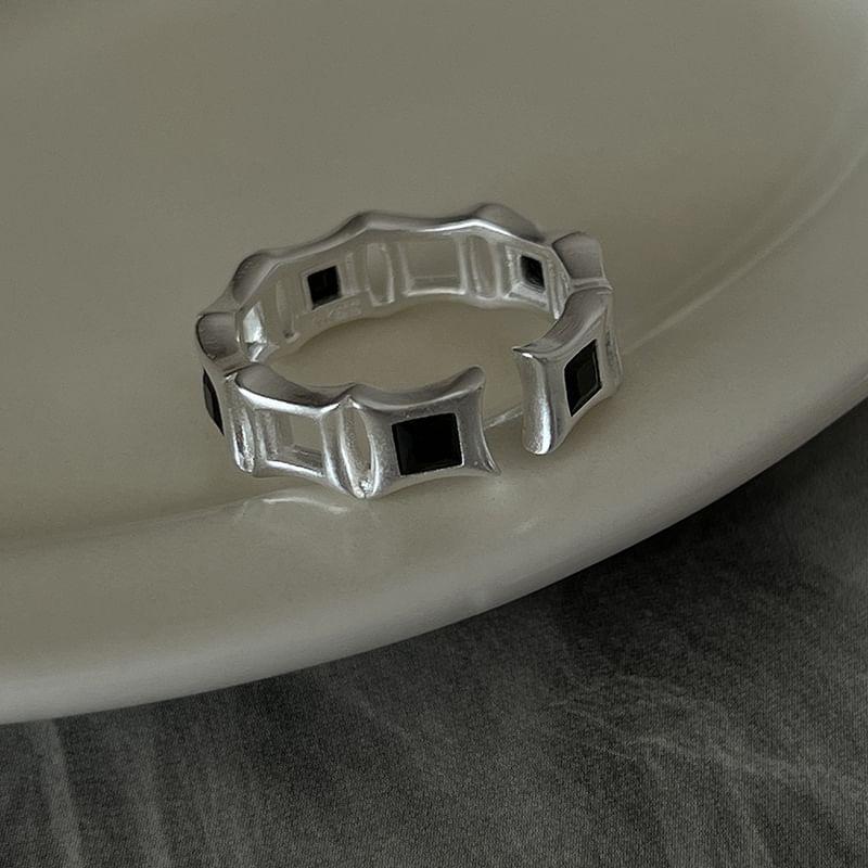 Square Rhinestone Alloy Open Ring (Various Designs) Product Image