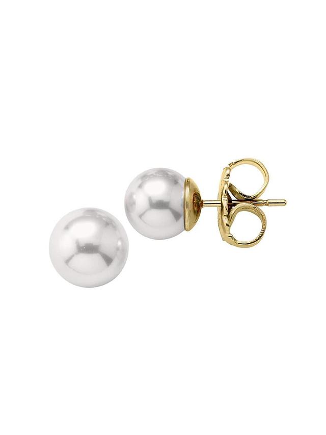 Womens Lyra 18K Gold-Plate & Faux Pearl Large Stud Earrings Product Image