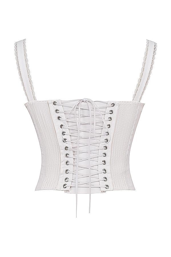 Gini White Lace Back Corset Product Image