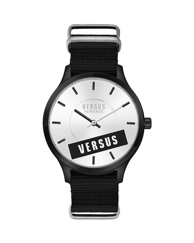 Versus By Versace Mens Less Analog Black Nylon Strap Watch Product Image