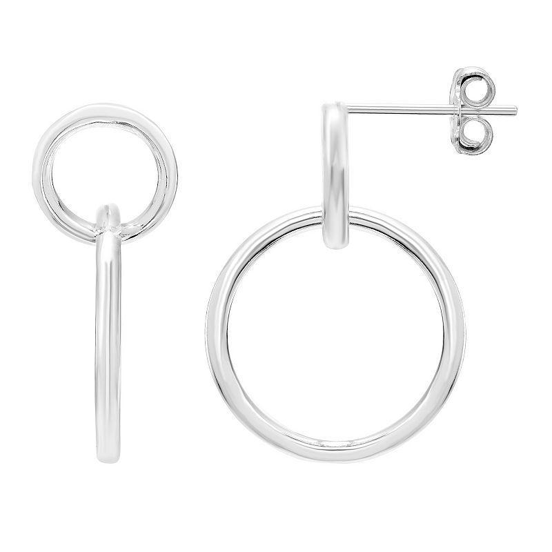 A&M Sterling Silver Double Circle Hoop Earrings, Womens Product Image