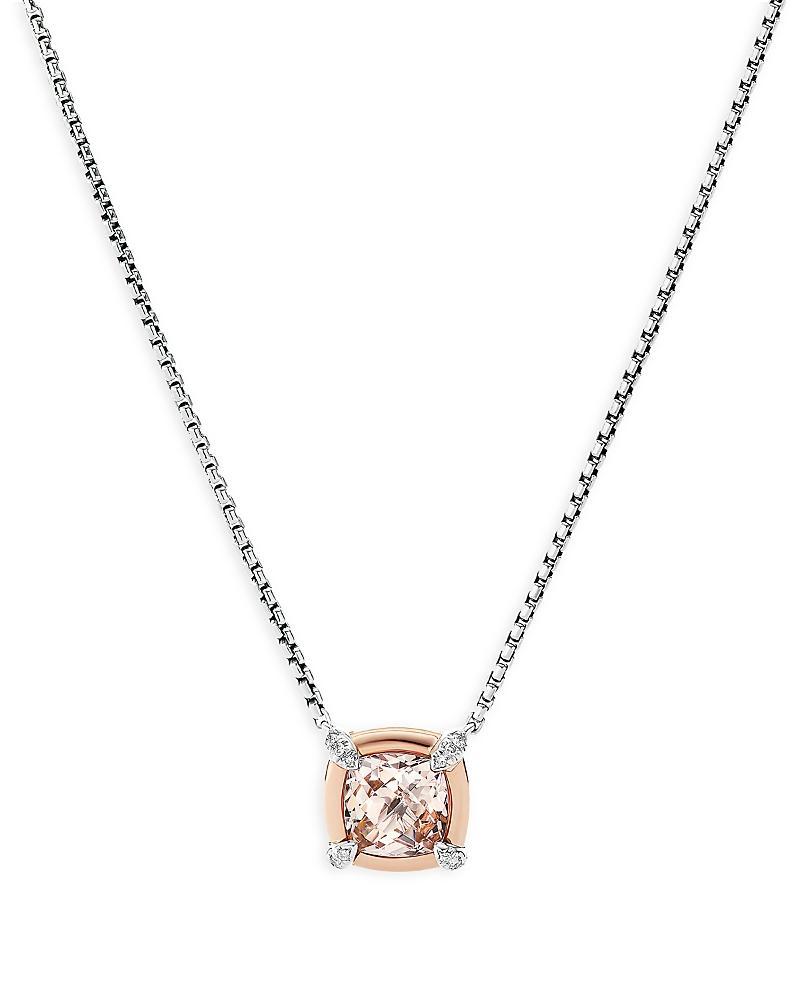 Womens Petite Chtelaine Pendant Necklace With 18K Gold Bezel & Pav Diamonds Product Image