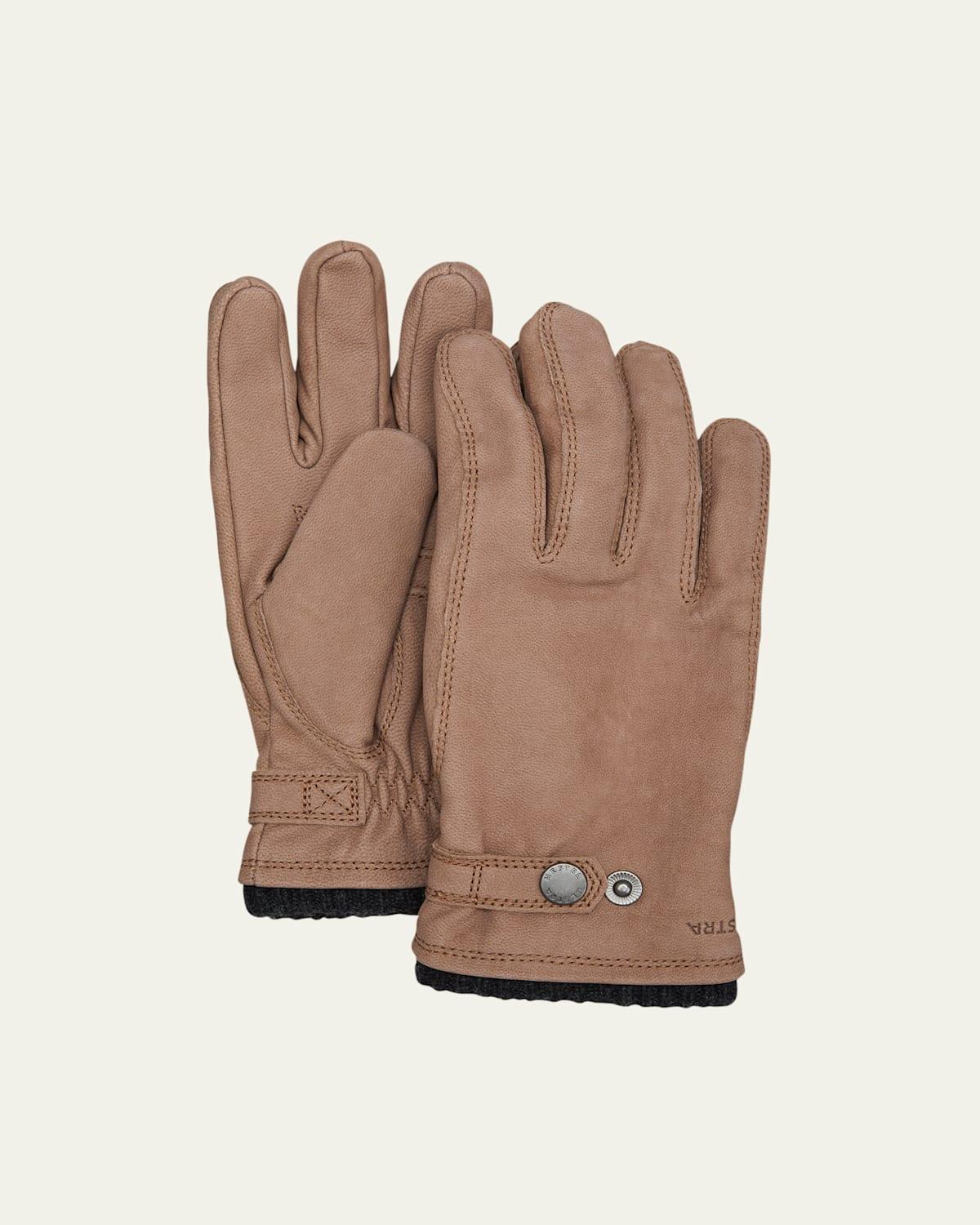 Mens Cashmere-Lined Nubuck Leather Gloves Product Image