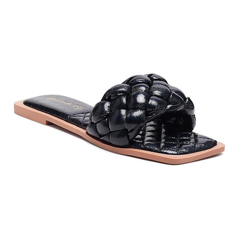 London Rag Marcue Womens Woven Slide Sandals Product Image