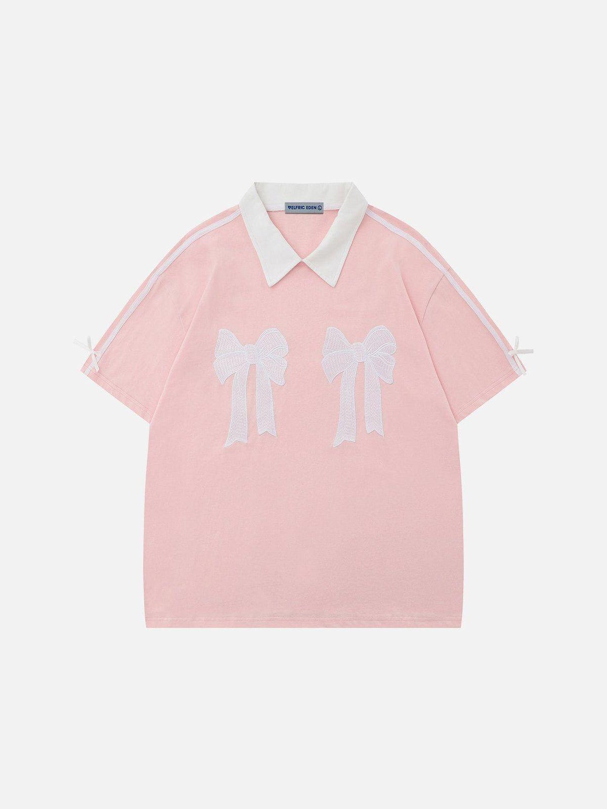 Aelfric Eden Embroidery Bow Polo Tee Product Image