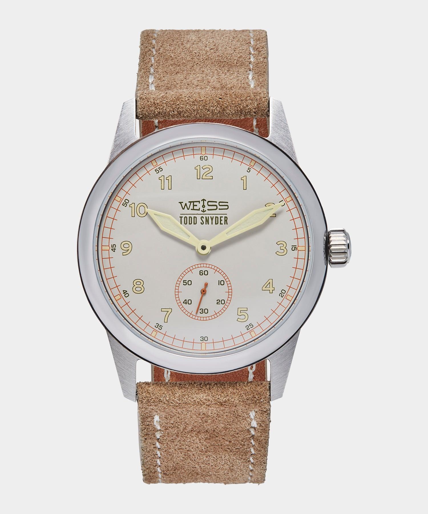 Todd Snyder x Weiss Watch Company 38MM Standard Issue Watch in Sand Storm Product Image