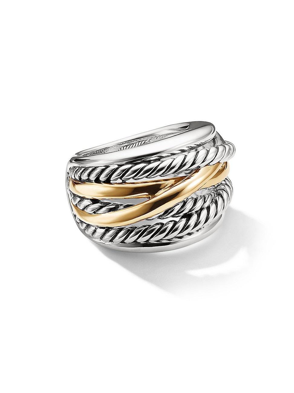 Womens The Crossover Collection Wide Ring with 14K Yellow Gold Product Image