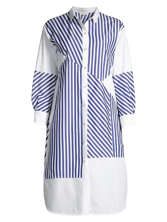 Womens Colorblock Stripe Midi Shirtdress Product Image