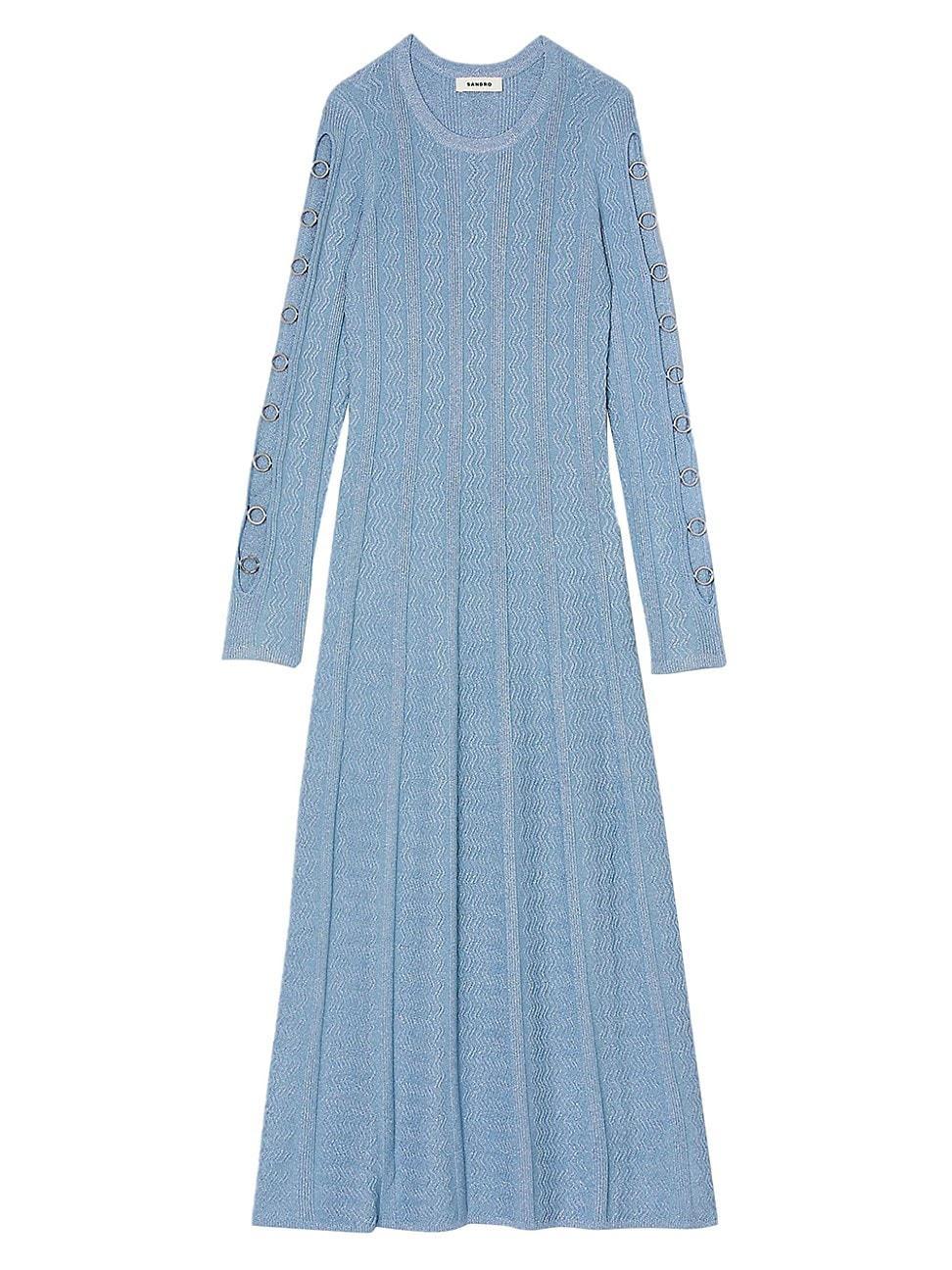 Womens Long-Sleeved Knit Midi Dress Product Image